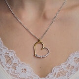 Mayfer, Juego de Collar con Dije De Corazón y Aretes