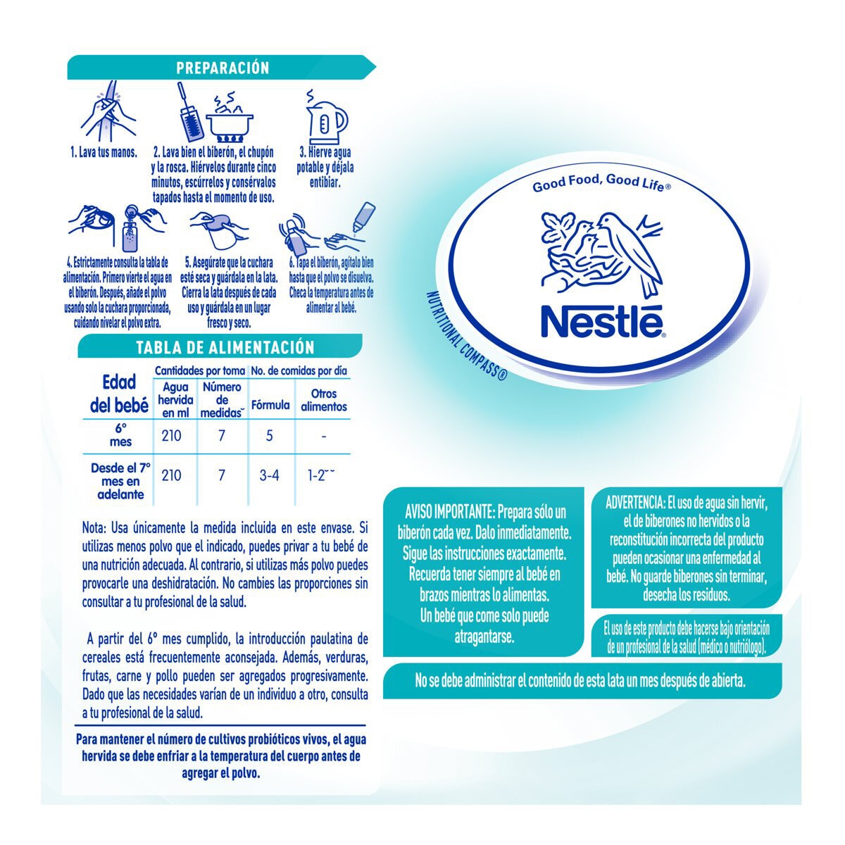 Nestle NAN Optipro 2 fórmula para bebé 2 pzas de 1.2 kg