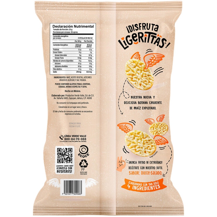 Ligerittas Botana de Maíz 600 g