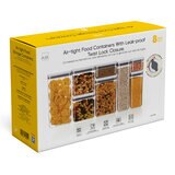 AG Box, Set de 8 Contenedores de Alimentos, DIferentes Capacidades, con Cierre Giratorio