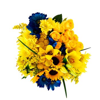 Chiltepec, Bouquet Mixto en Tonos Amarillo y Azul