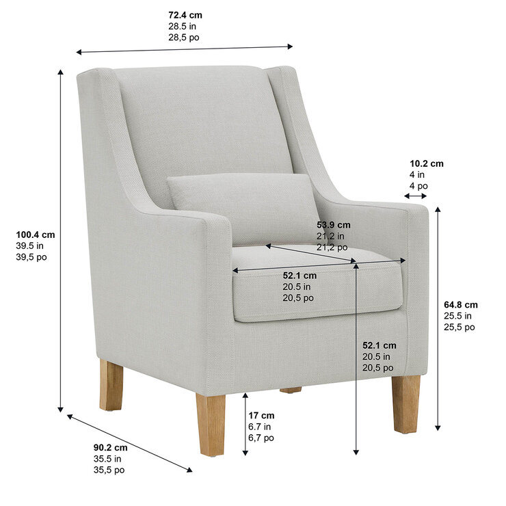 True Innovations, Silla Decorativa de Tela True Innovations, Silla Decorativa de Tela