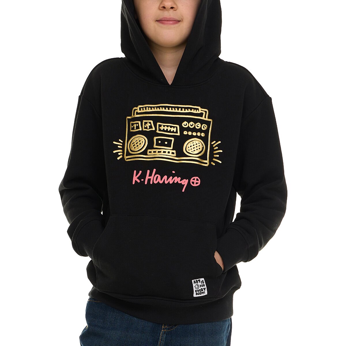 Keith Haring Sudadera para Niños y Niñas Negro 10 / 12 Años