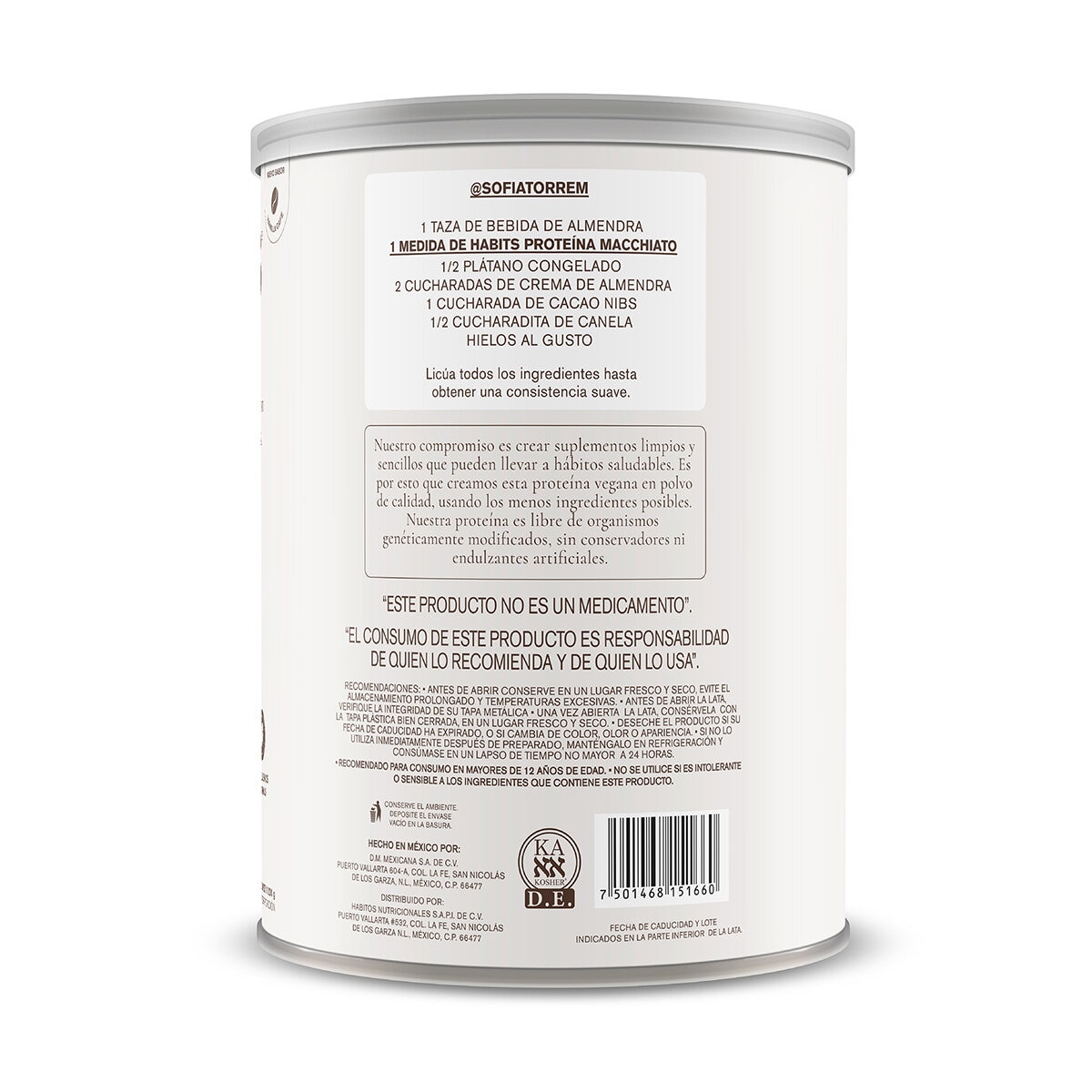 Habits by Not A Fancy Kitchen Proteína Vegetal Macciato 1.22 kg