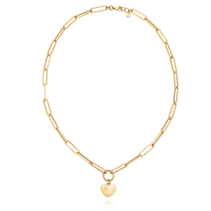 Collar, Corazón, Oro Amarillo de 14K Collar, Corazón, Oro Amarillo de 14K