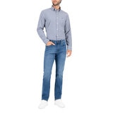 Nautica Camisa para Caballero Azul y cuadros blancos Mediana