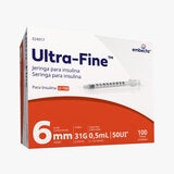 Jeringas de Insulina 0.5ml 100 Piezas Autocontenida