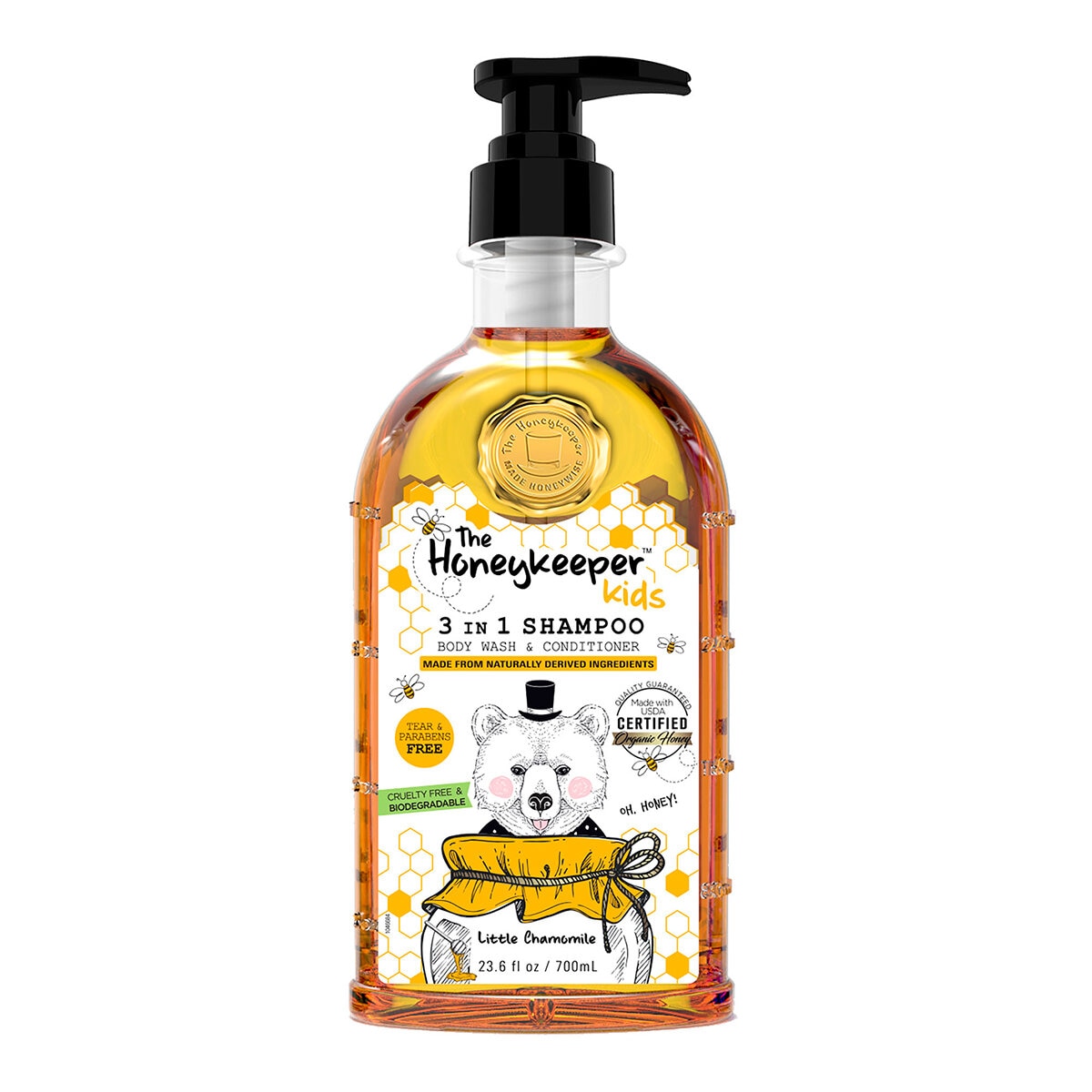 The Honeykeeper Shampoo 3 en 1 con miel 3 pzas de 700 ml