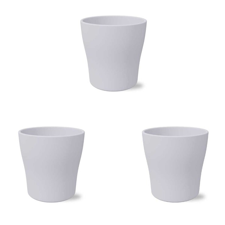 Chiltepec, Maceta de Cerámica Color Gris 3 pzs