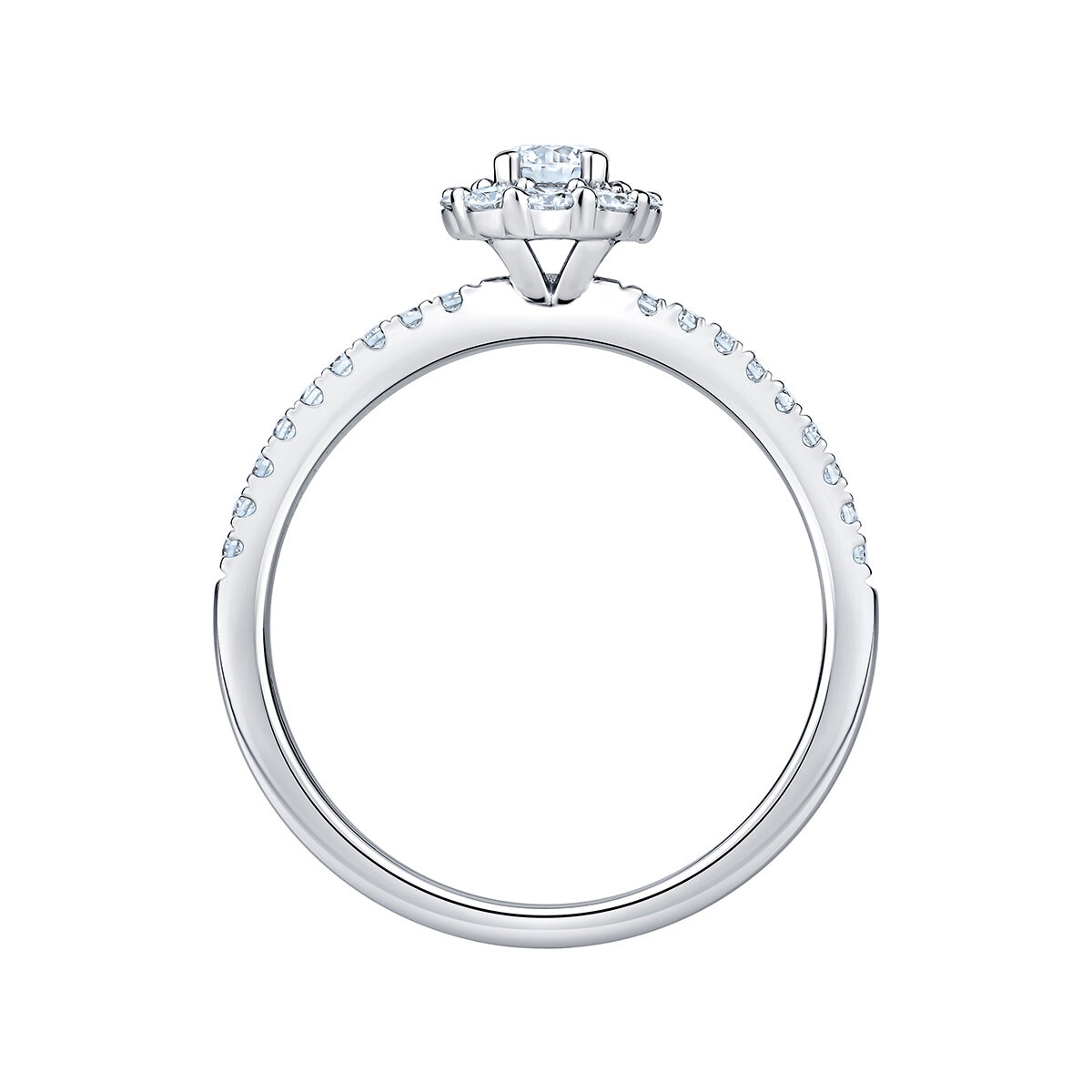 Anillo de Novia, 0.60ctw Diamantes, Oro Blanco 14K