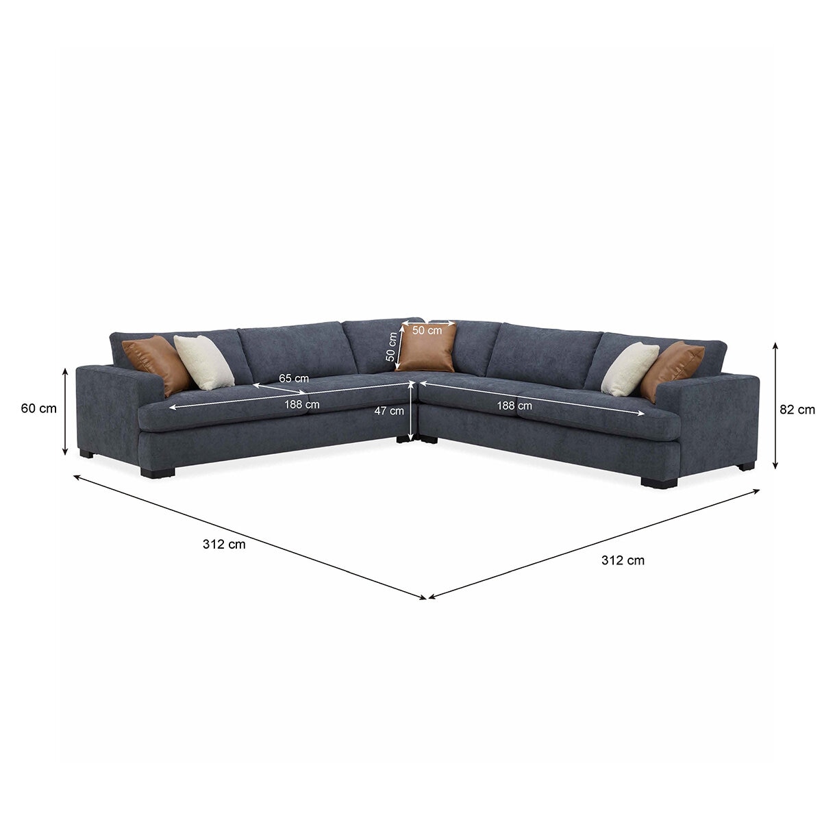 GilmanCreek Furniture, Sofá Seccional de Tela de 3 Piezas 