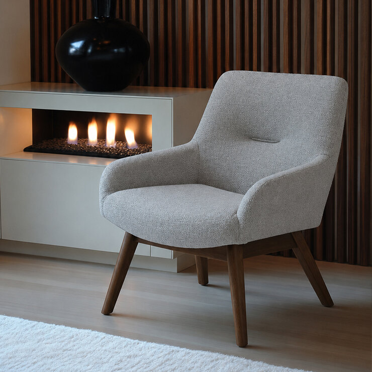 Tamarindo, Sillón de Tela Gris Tamarindo, Sillón de Tela Gris