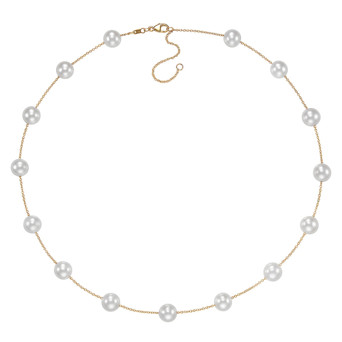 Collar de Perla Cultivada Agua Dulce, 45.72cm, Oro Amarillo de 14K