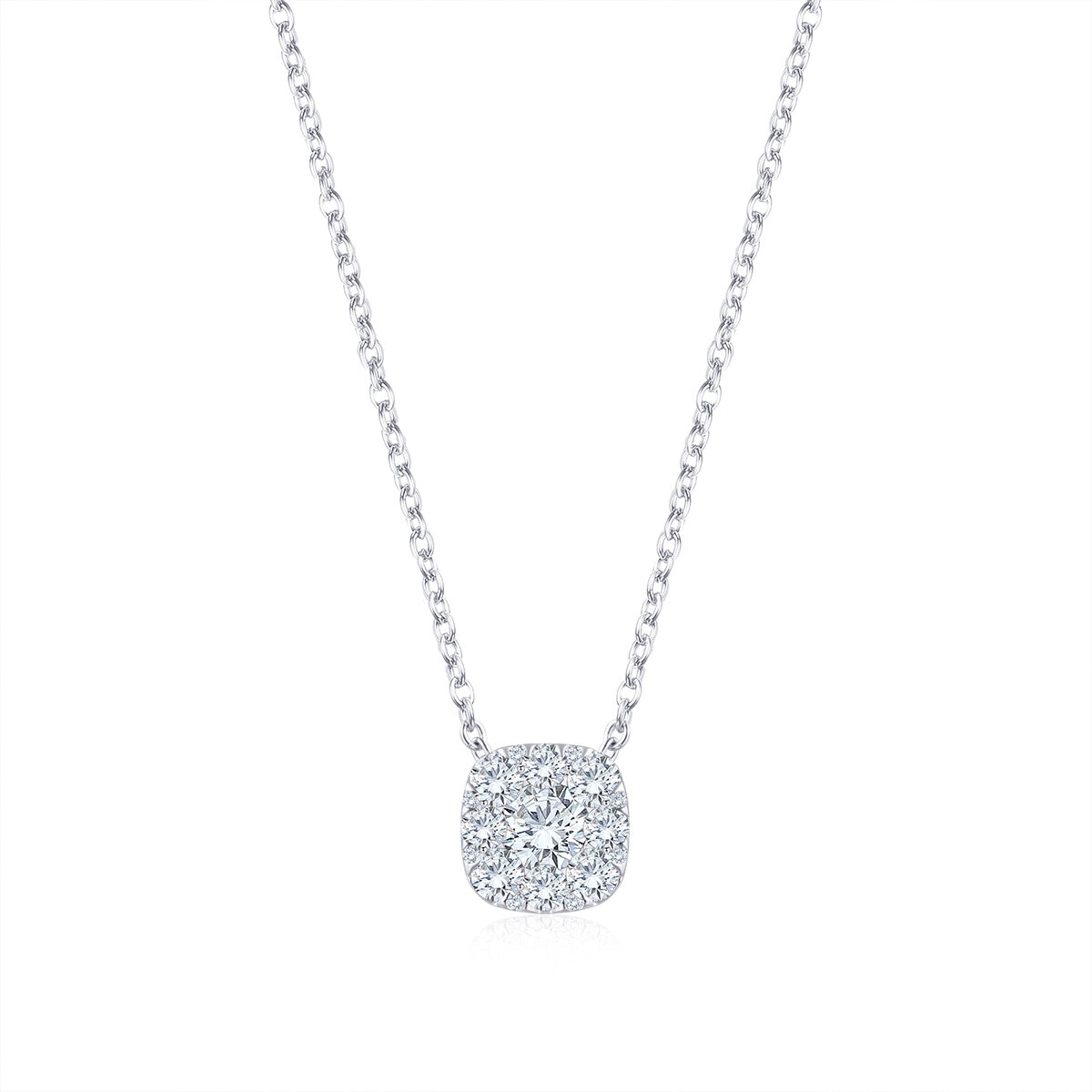 Dije de Diamantes, 0.53ctw, Corte Redondo, Oro Blanco de 14k