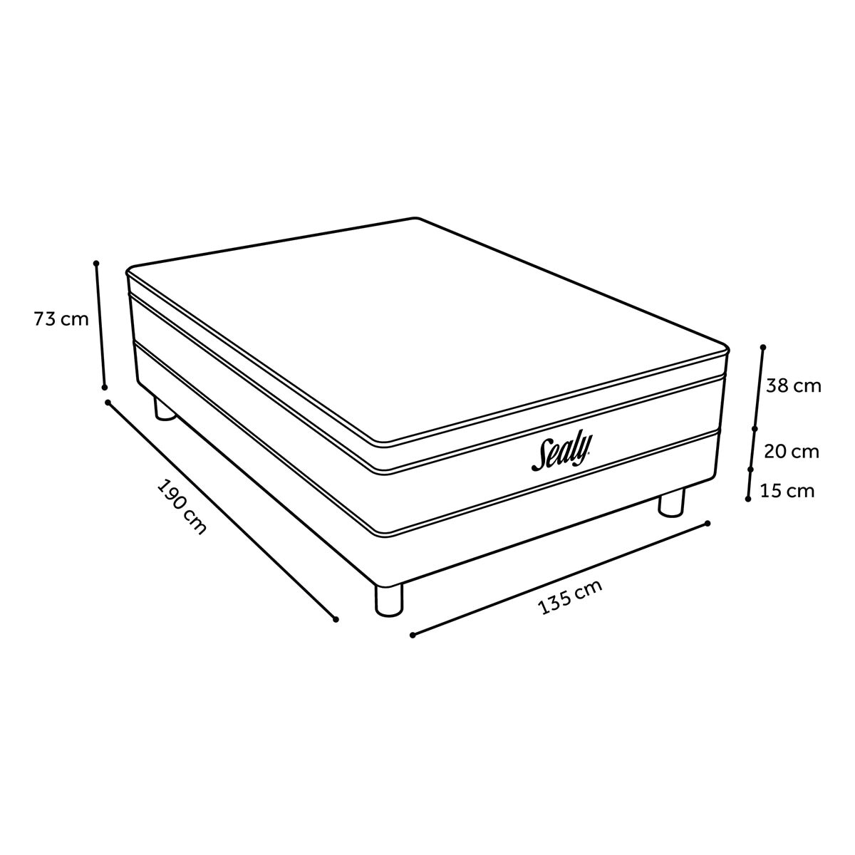 Sealy, Embody Soft Red, Colchón y Box Matrimonial