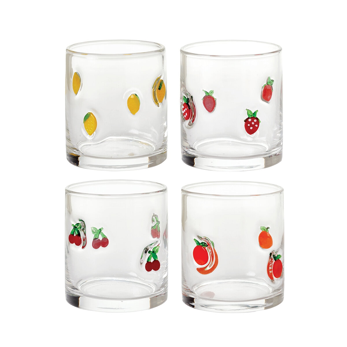 4 Vasos de Cristal con Diseño Artesanal de 414 mL