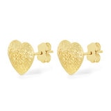 Aretes, Oro Amarillo de 14K, Corazon