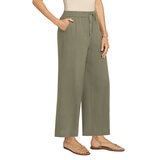 Matty M Pantalones tipo Lino para Dama Verde Chica
