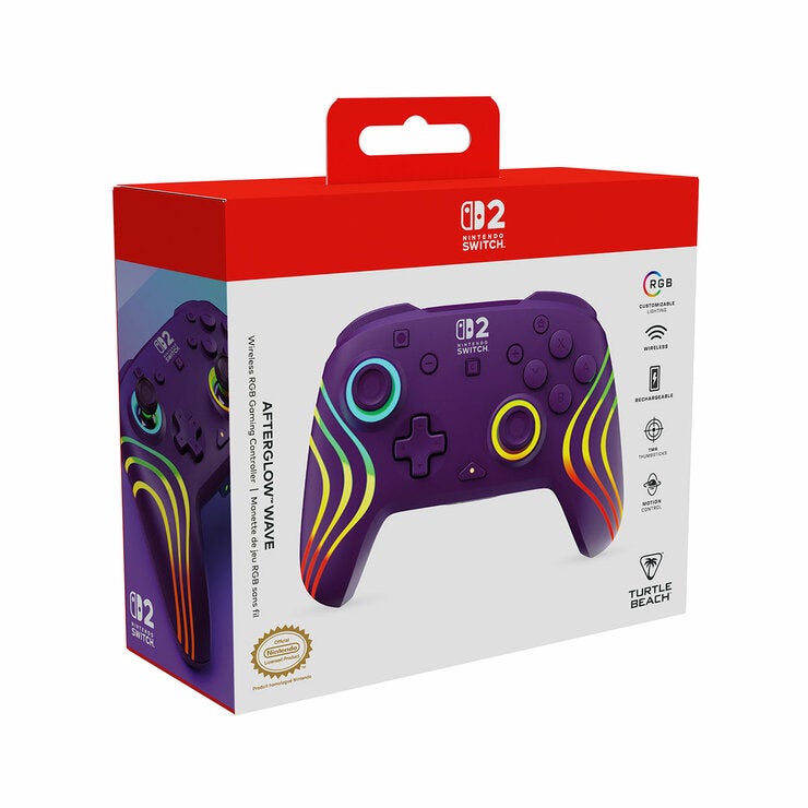 Turtle Beach Control Inalámbrico RGB para NS2 Afteglow Wave Morado