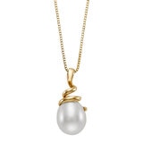 Dije de Perla Cultivada, 9-10mm, Oro Amarillo de 14K