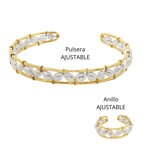 Mayfer, Juego de Pulsera y Anillo con Perlas de Río Mayfer, Juego de Pulsera y Anillo con Perlas de Río