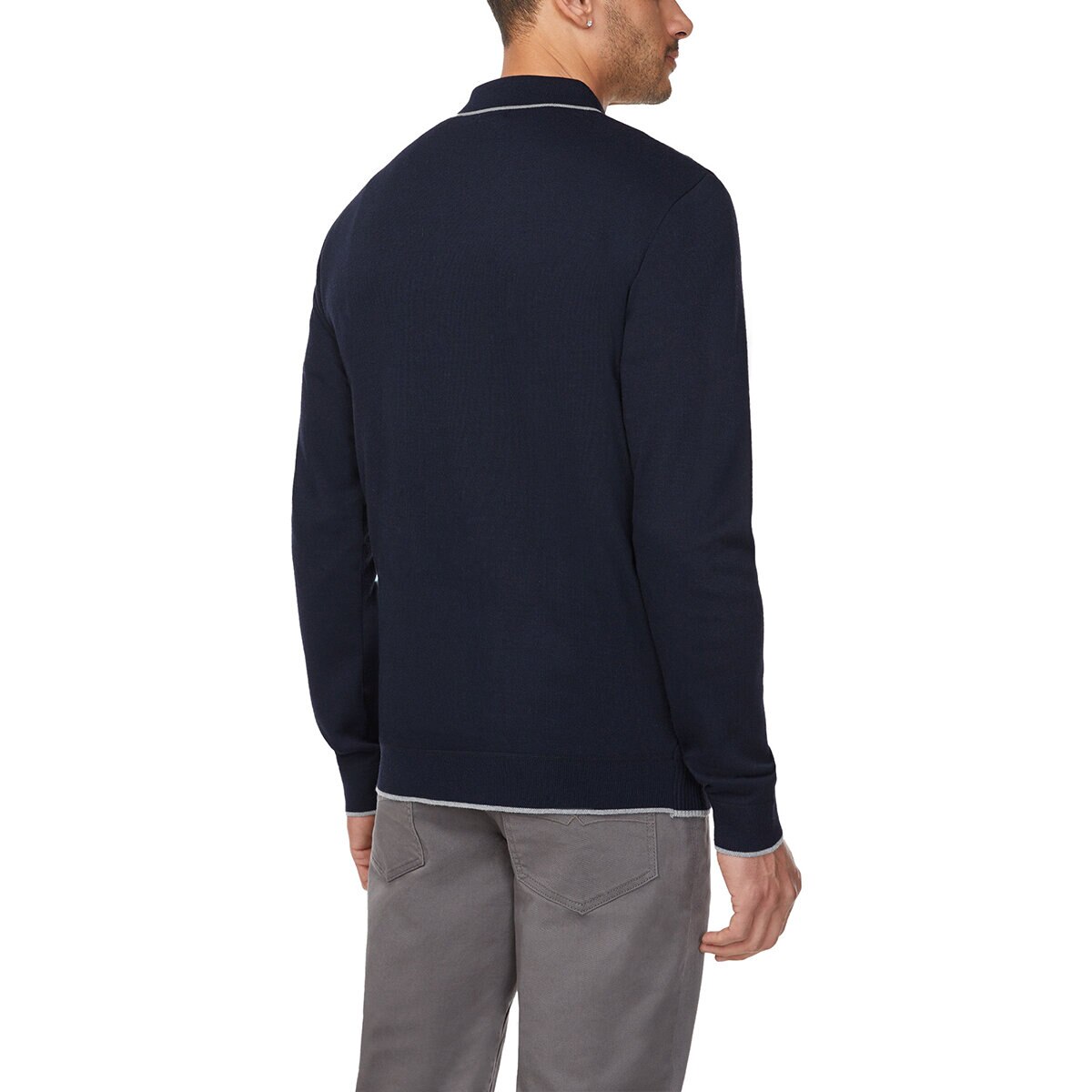 Buffalo David Bitton Suéter tipo polo para Caballero Azul Grande