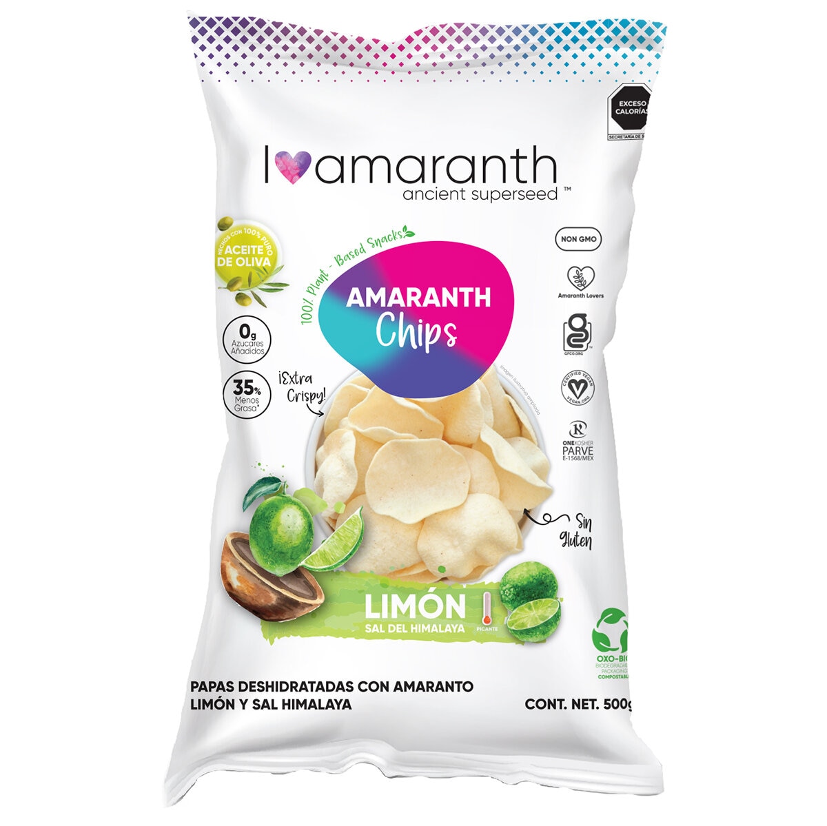 I Amaranth Chips Sabor Limón y Sal 500 g