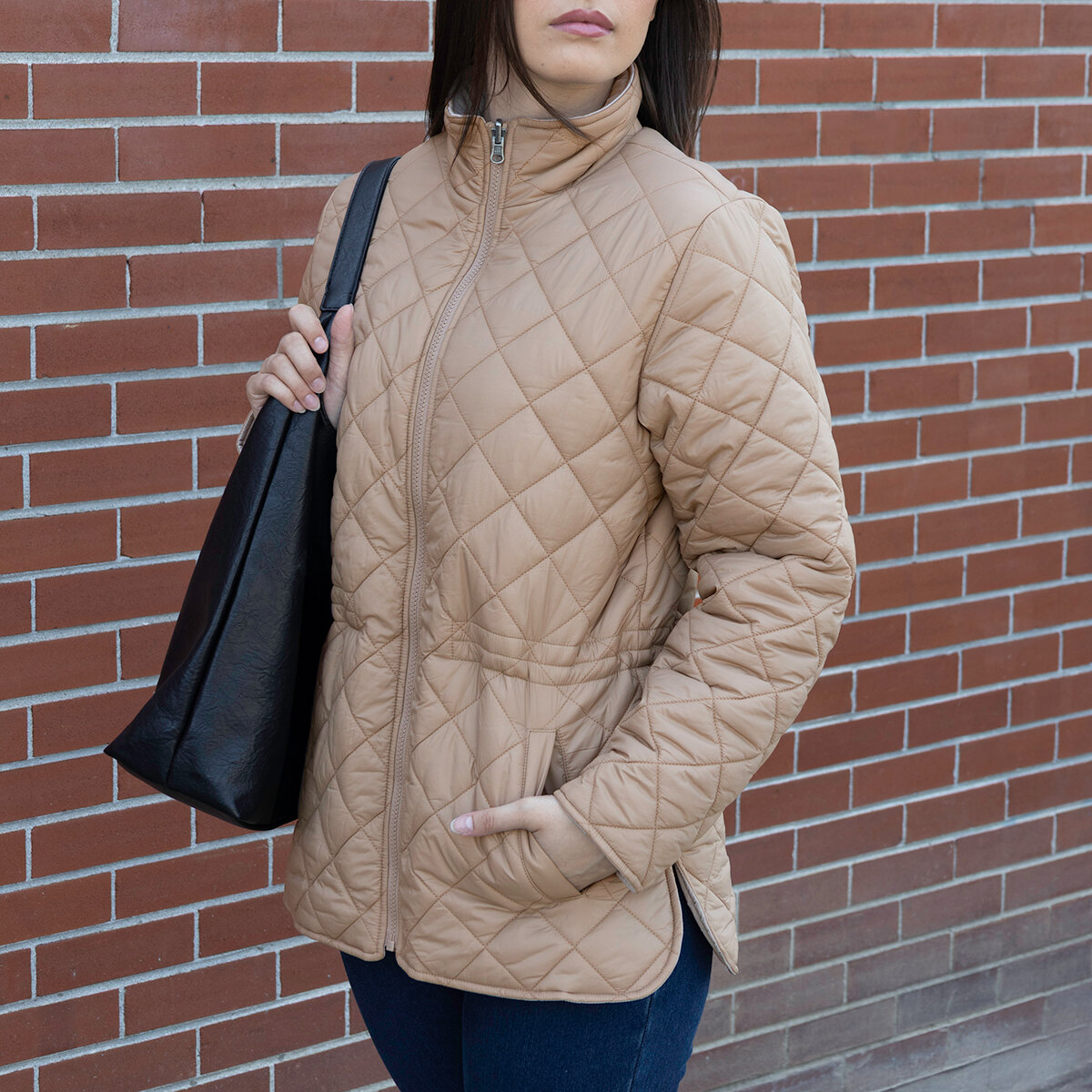 Nicole Miller Original Chamarra reversible para Dama Café Extra Grande