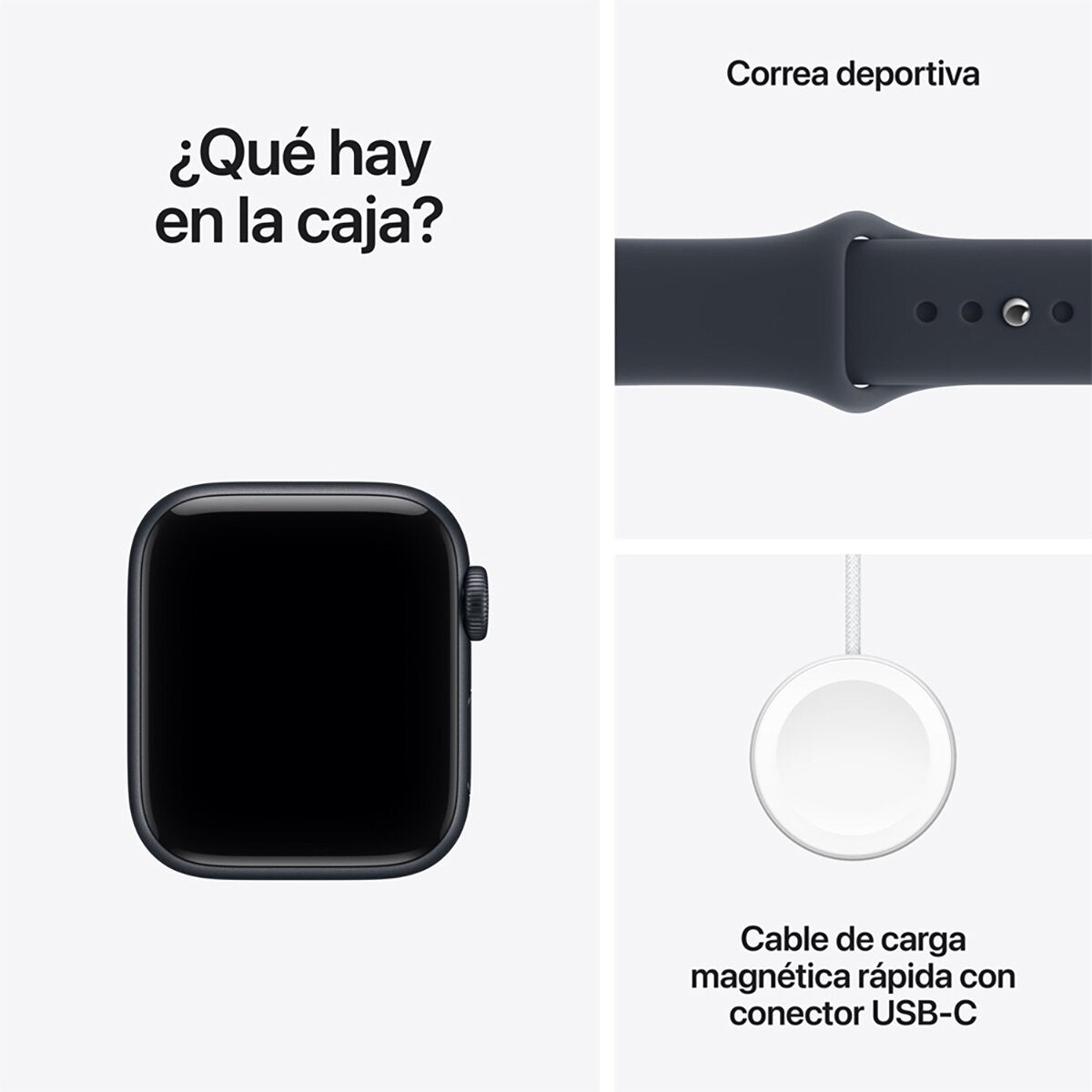 Apple Watch SE 3 (GPS) 40mm Aluminio Medianoche + Correa Deportiva Azul Profundo - Talla S/M Apple Watch SE 3 (GPS) 40mm Aluminio Medianoche + Correa Deportiva Azul Profundo - Talla S/M