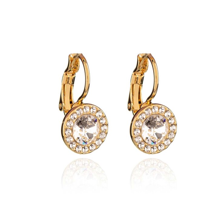 Mayfer, Juego Dorado de Arete y Collar con Dije, con Cristal Austríaco