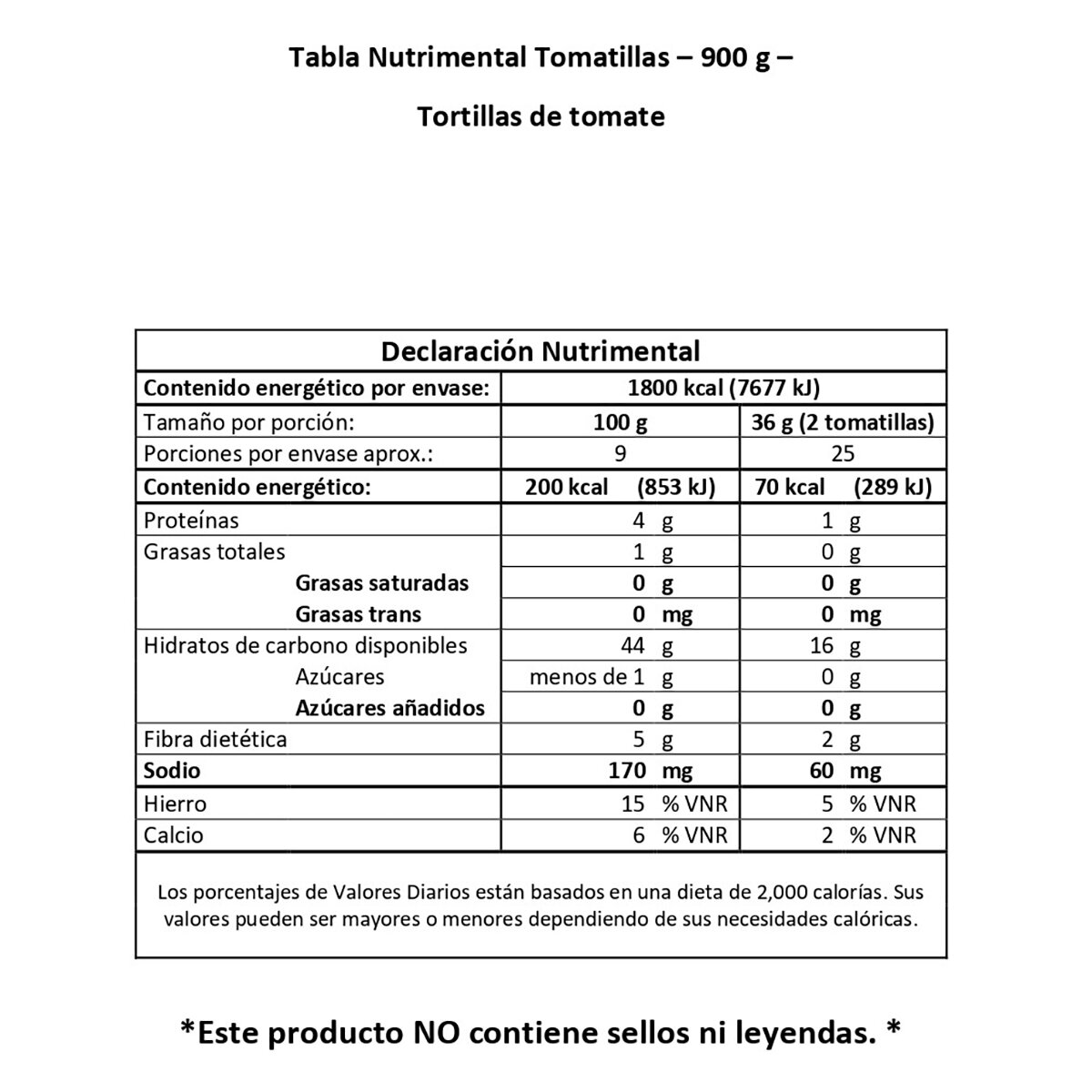 Tomatillas Tortillas De Jitomate 900 g