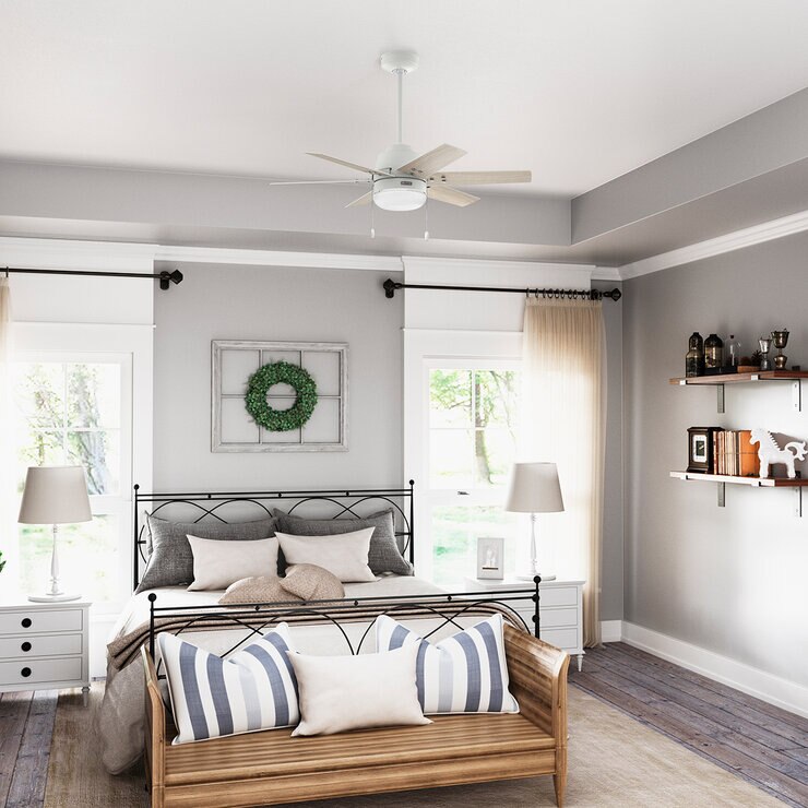 Hunter, Ventilador Spokane Matte Fresh White 40" Hunter, Ventilador Spokane Matte Fresh White 40"
