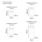 AG Box, Set de 15 Piezas de Contenedores para Alimentos, Color Blanco AG Box, Set de 15 Piezas de Contenedores para Alimentos, Color Blanco