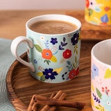 Over&Back Juego de 6 Tazas de Cerámica Florales de 414 mL