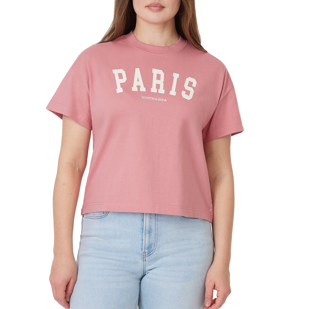 Scotch and Soda Playera para Dama Rosa Chica