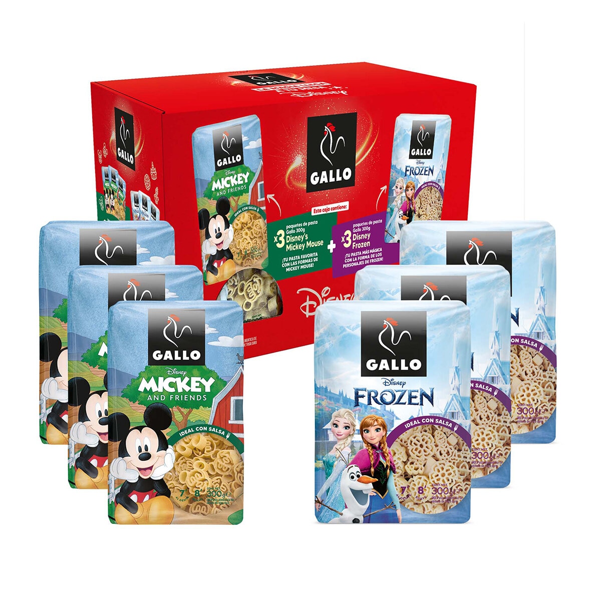 Gallo Pasta de Disney / Pixar 6 pzas de 300 g