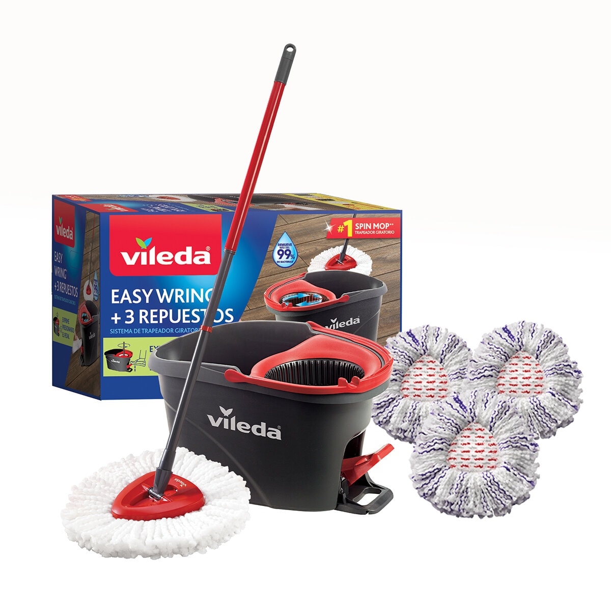 Vileda Sistema de Trapeador Giratorio 5 pzs Vileda Sistema de Trapeador Giratorio 5 pzs