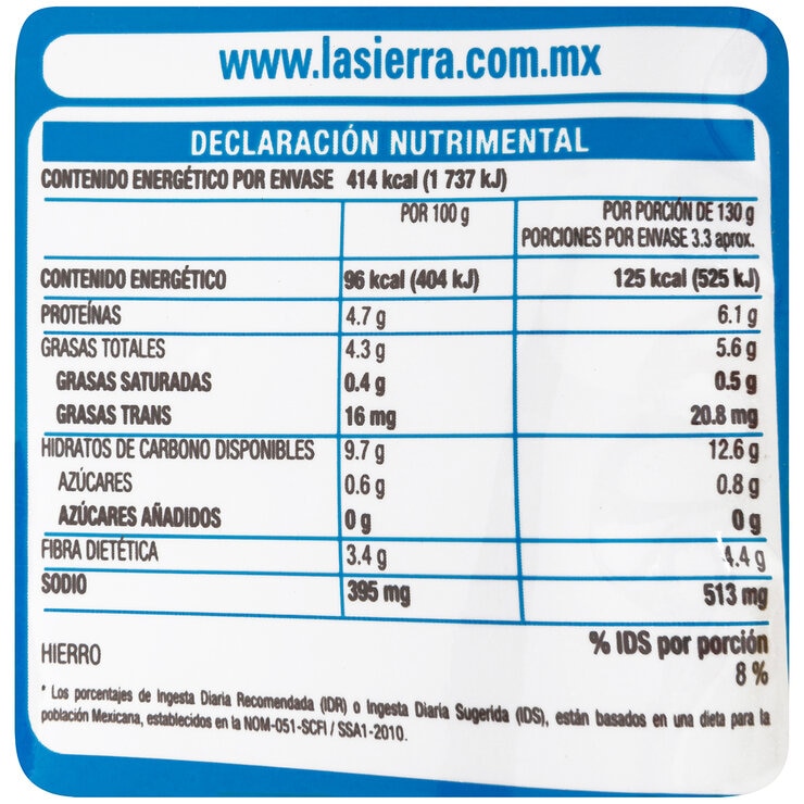 La Sierra Frijoles Negros Refritos 6/430 g