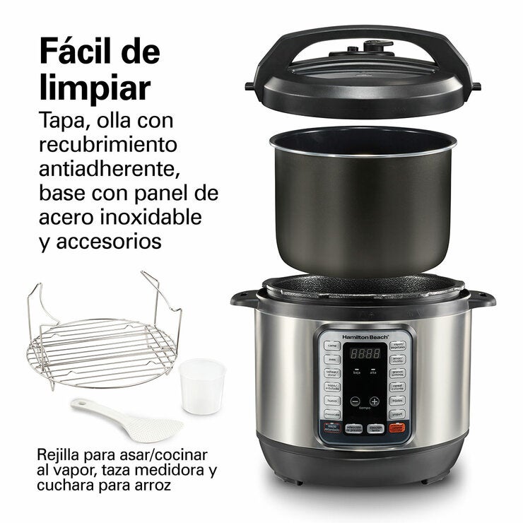 Hamilton Beach, Multi-olla de presión XL, 7.5 litros Hamilton Beach, Multi-olla de presión XL, 7.5 litros