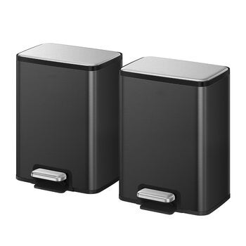 EKO, Botes de Basura de 11L. Juego de 2 piezas Color Negro. EKO, Botes de Basura de 11L. Juego de 2 piezas Color Negro.