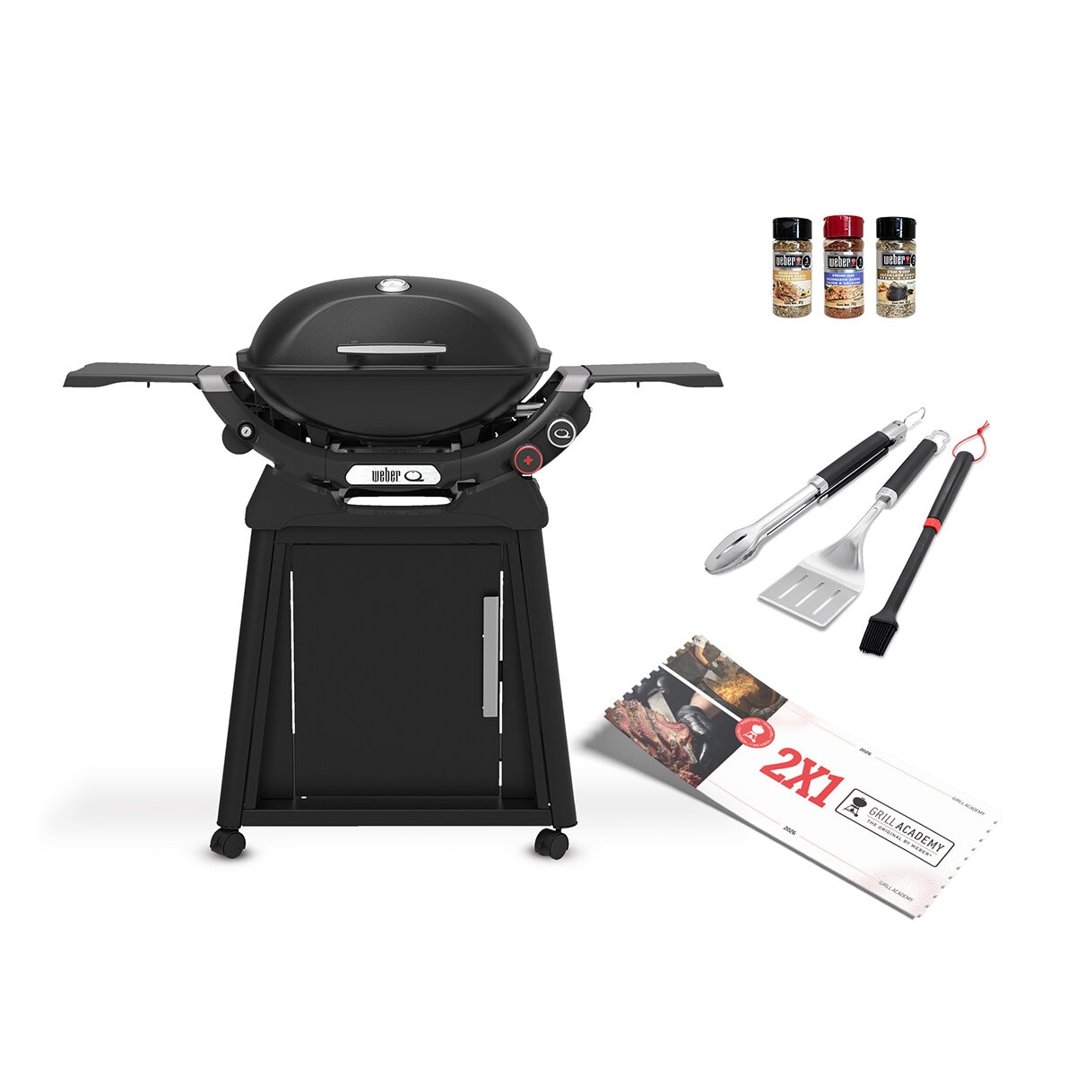 Weber, Q2800N+ Asador de Gas con Carrito + Accesorios + Grill Academy Weber, Q2800N+ Asador de Gas con Carrito + Accesorios + Grill Academy