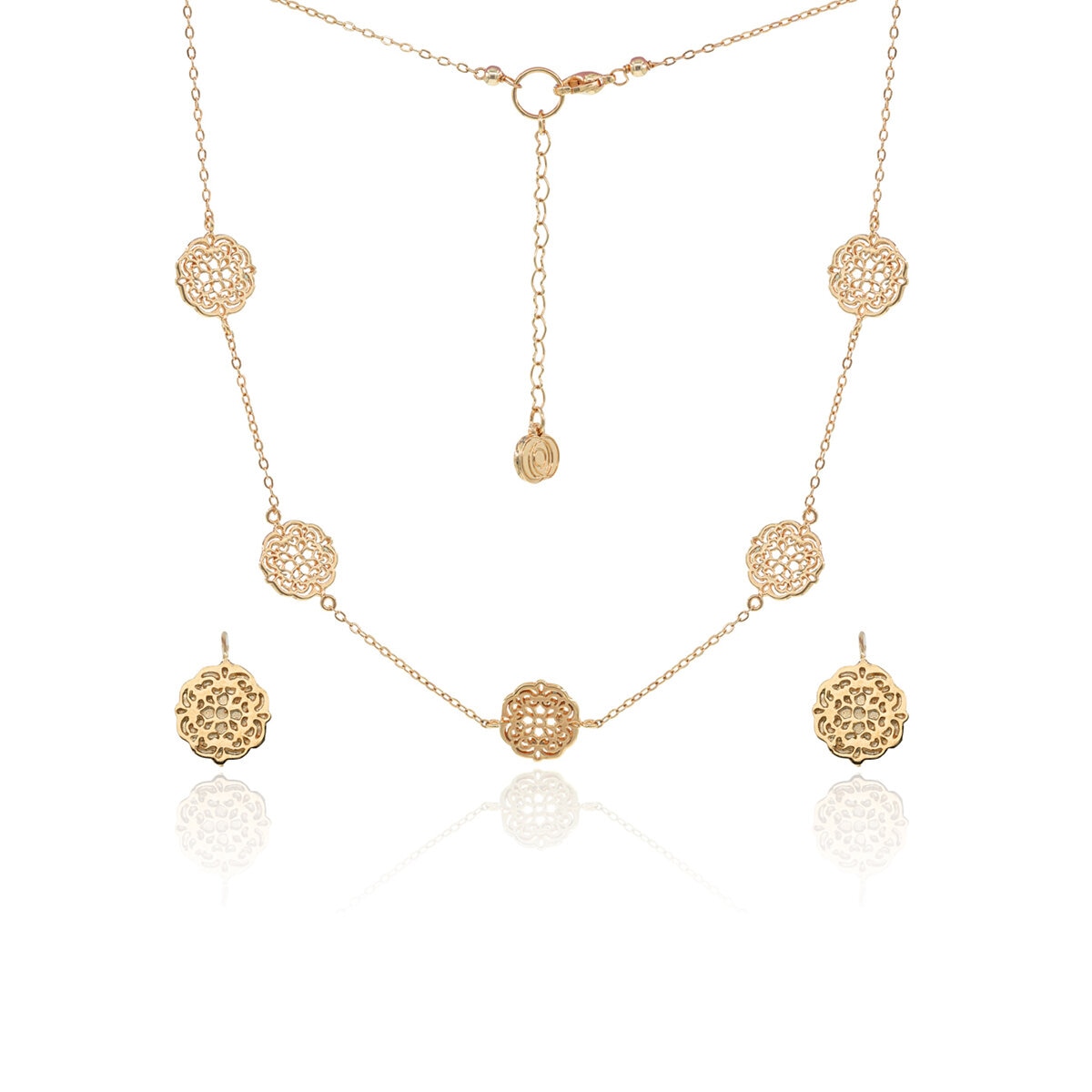 Mayfer, juego de Aretes y Collar Decorado con Mandalas, Aleación de Metal
