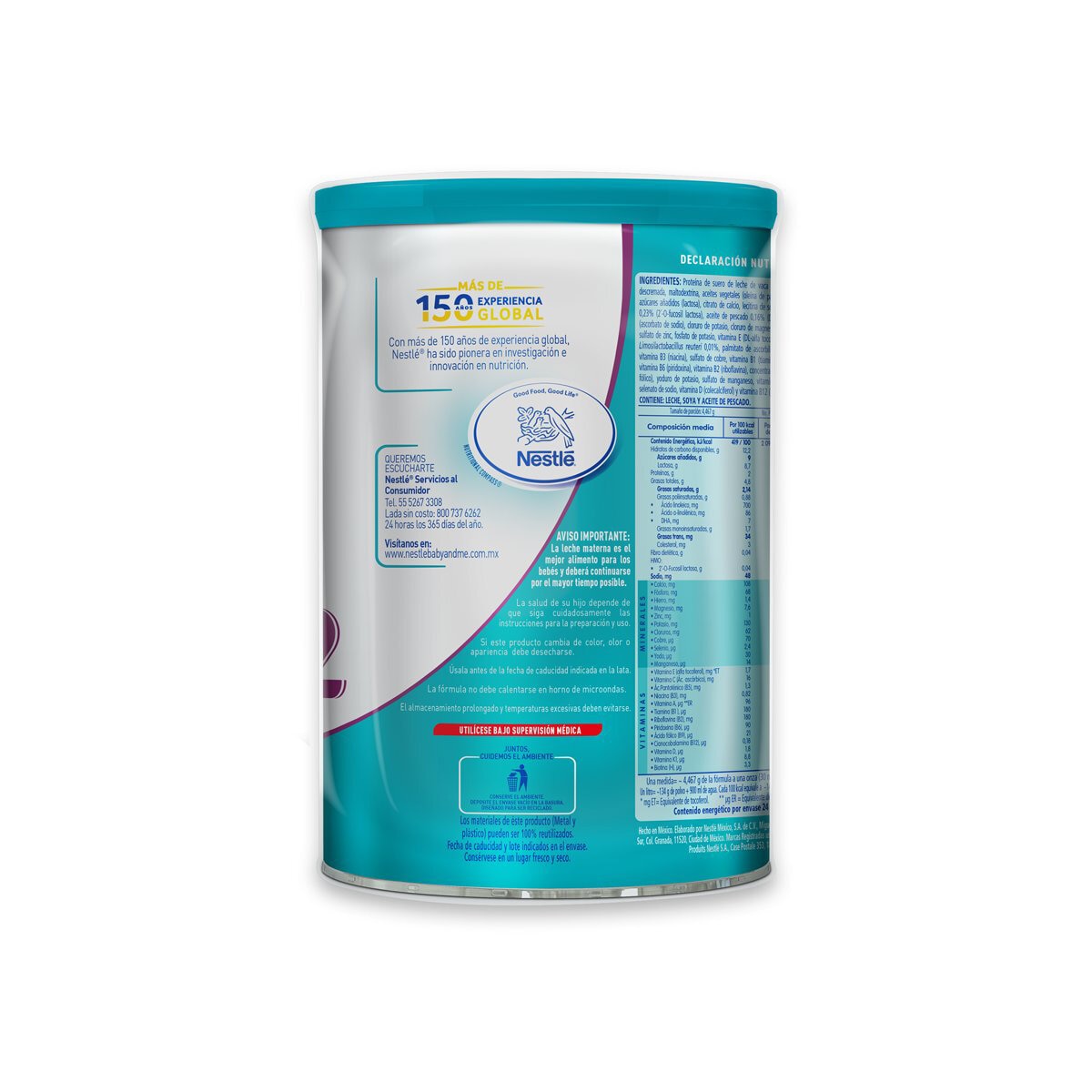 Nestle NAN Optipro 2 fórmula para bebé 2 Latas de 1.2 kg