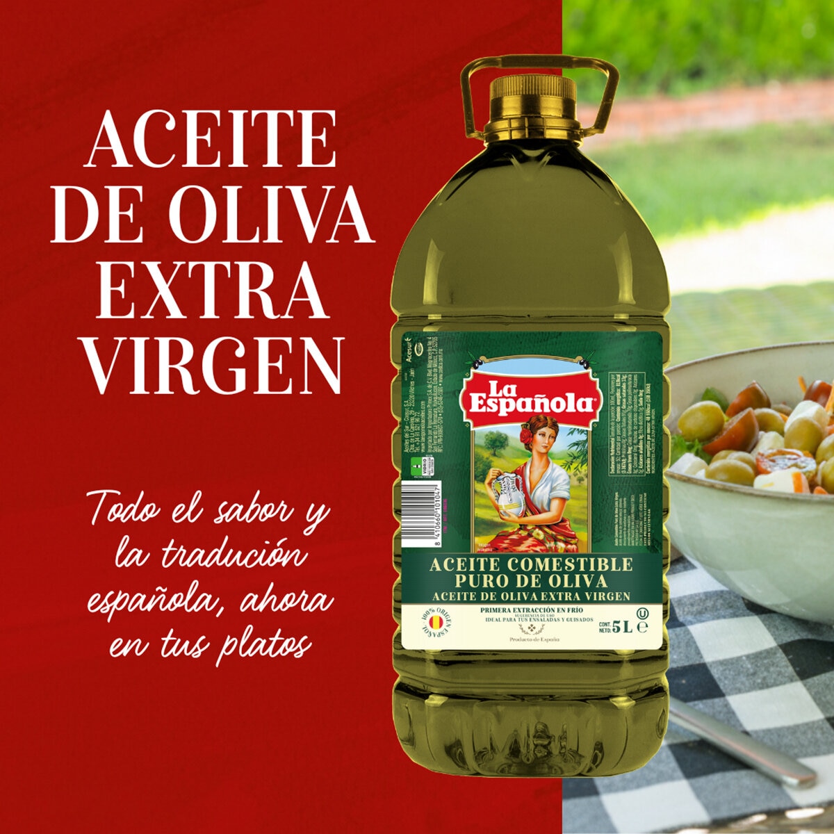 La Española Aceite Comestible Puro de Oliva Extra Virgen 5 L
