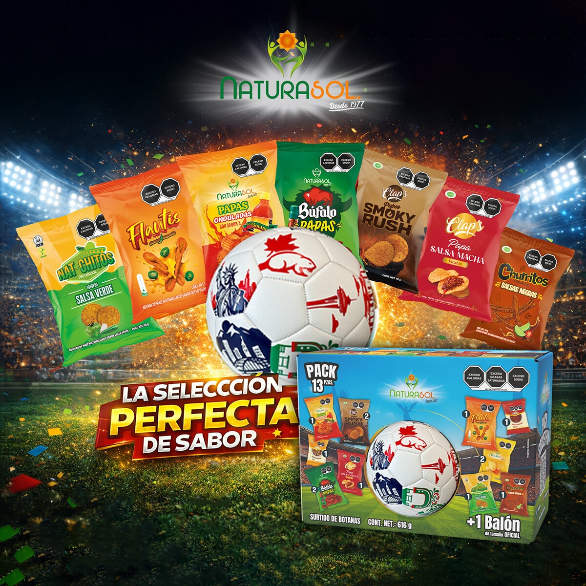Naturasol Surtido de Botanas + Balón 616 g