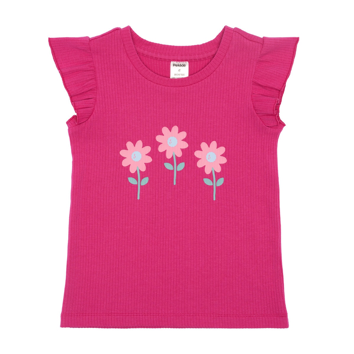 Pekkle Playera 4 piezas para Niños y Niñas Flor 4 Años Pekkle Playera 4 piezas para Niños y Niñas Flor 4 Años