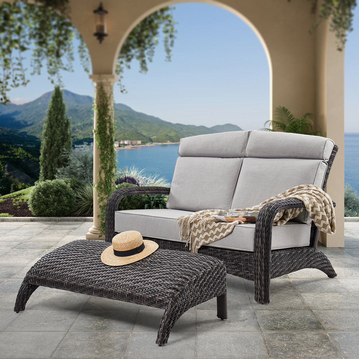 Grand Leisure Nogales Banca de 2 Piezas Acojinada Cost