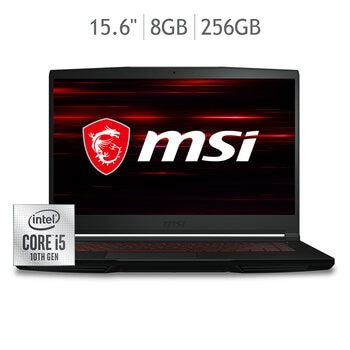 MSI Laptop 15.6" GF63 Thin Intel® Core™ i5-10300H 8GB 256GB SSD con Nvidia Geforce GTX 1650