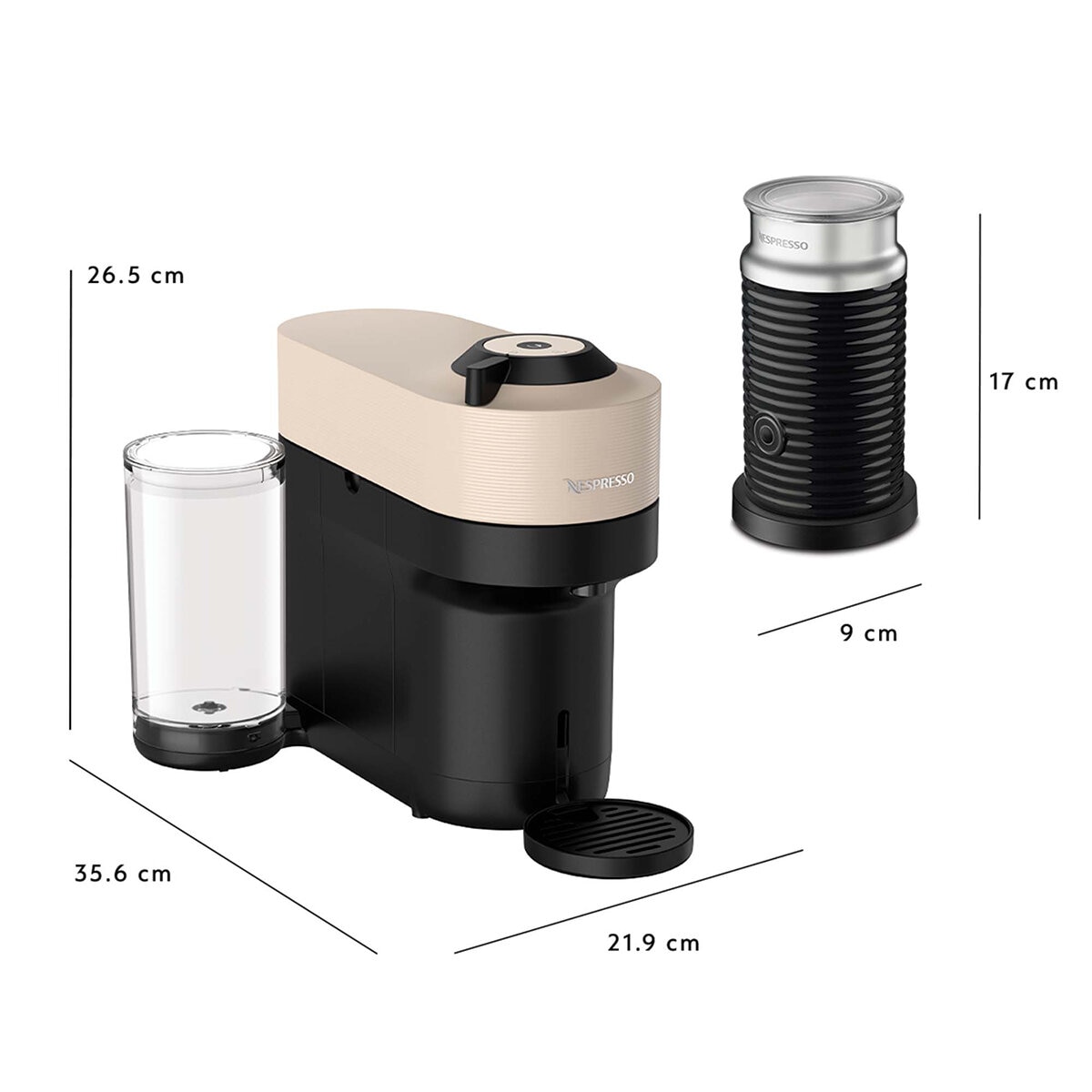 Nespresso, Cafetera Onpack Vertuo Pop Festive, Color Beige