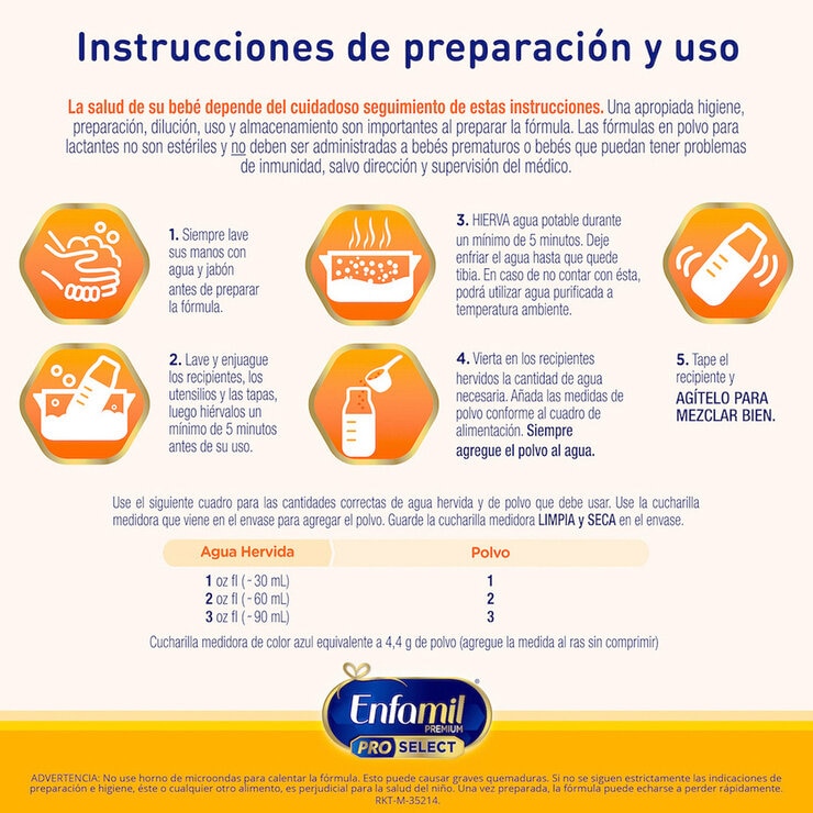 Enfamil Pro Select Etapa 1 Fórmula Infantil 0 a 12 Meses, 2 latas 900 g c/u